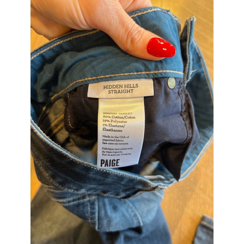 EUC Paige Hidden Hills Straight Leg Jeans - 28 - Picture 5 of 8